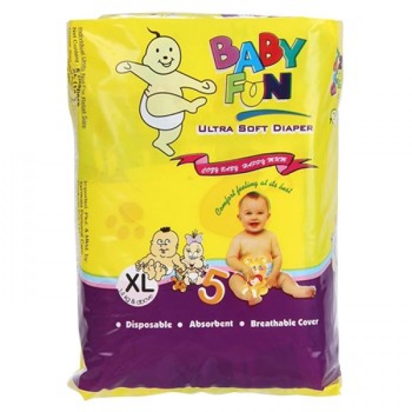 Babyfun Baby Diaper 5'S Pack XL 10 Bags